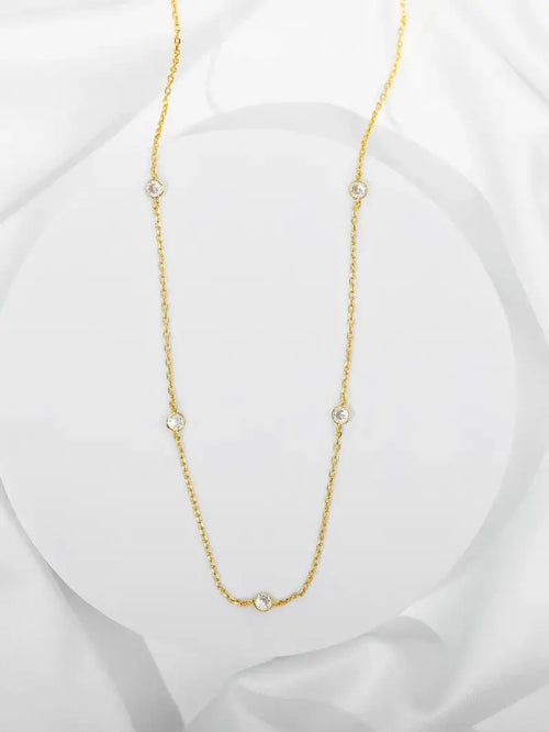 Dainty Crystal Station Necklace