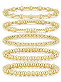 Gold Bead Ball Bracelet Stack