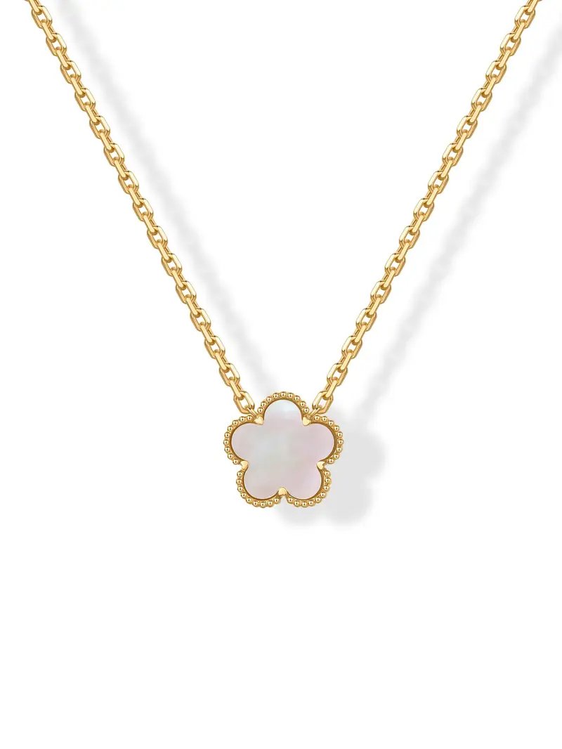 Mother-of-Pearl Flower Necklace