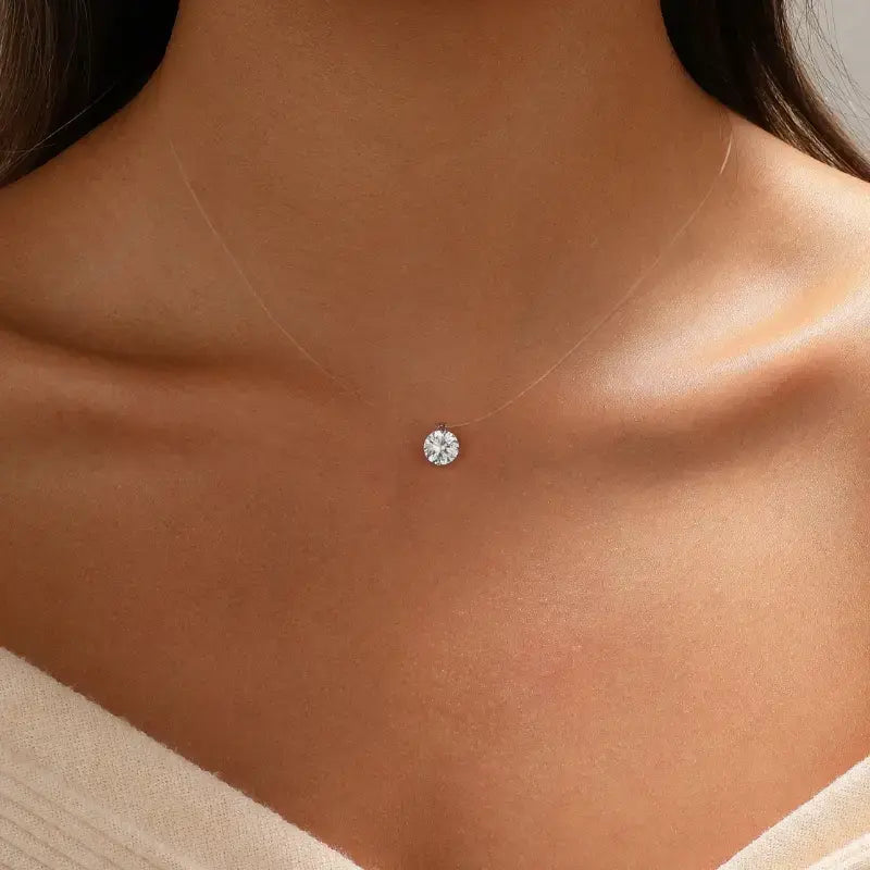 Solitaire Floating Crystal Necklace