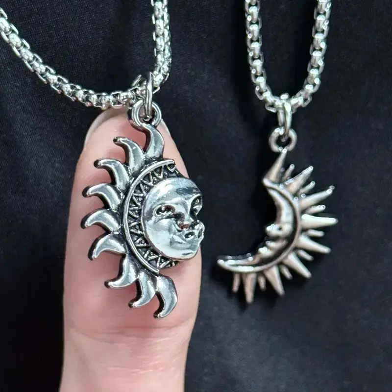 Sun & Moon Necklace Set of 2