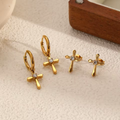 Crystal Cross Earrings — 2 Pair Set