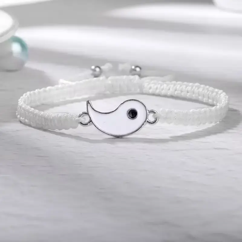Yin & Yang Cord Friendship Bracelets — Set of 2