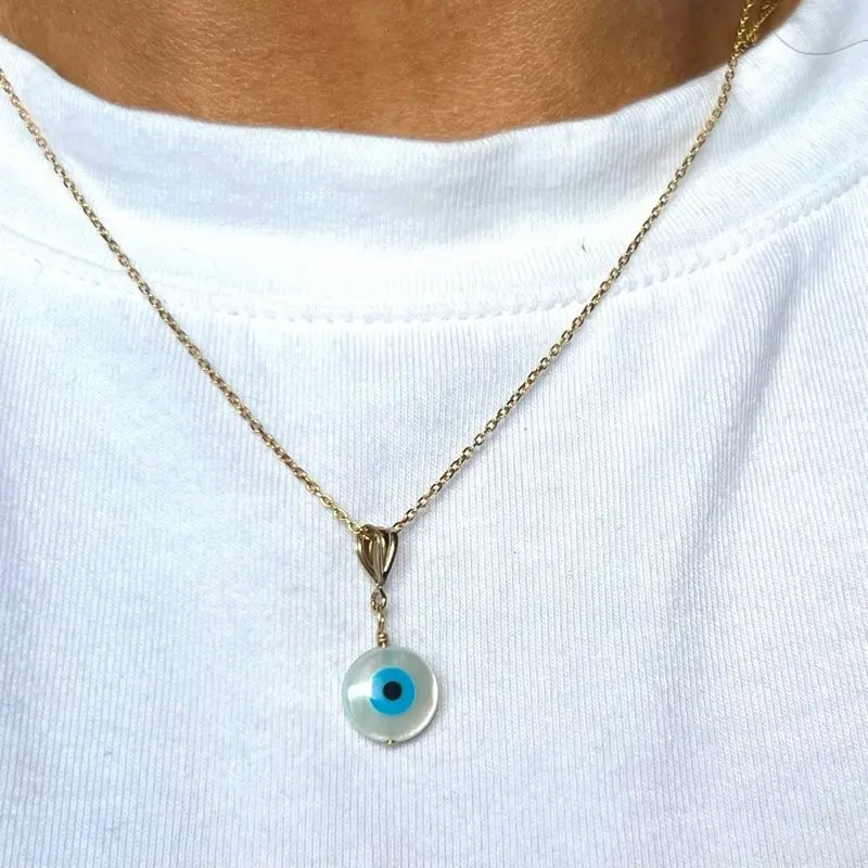 Azure Evil Eye Pendant Necklace