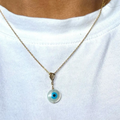 Azure Evil Eye Pendant Necklace