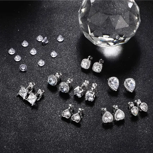 Crystal Clip-On Earrings — 6 Pair Set