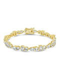 Mixed-Cut Crystal Tennis Bracelet