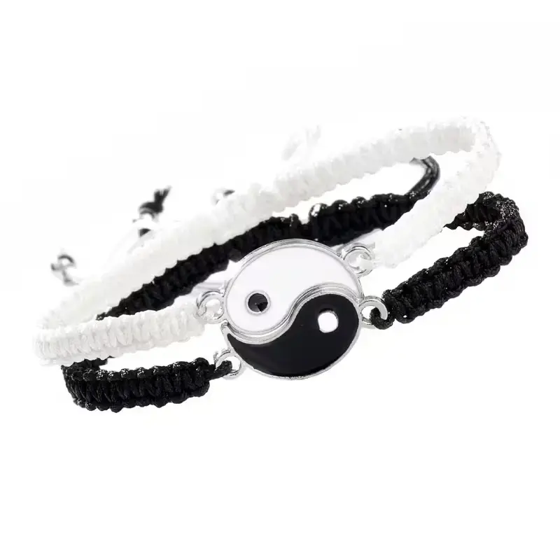Yin & Yang Cord Friendship Bracelets — Set of 2