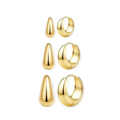 Chunky Dome Hoop Earrings — Set of 3 Pairs