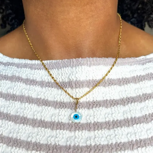 Azure Evil Eye Pendant Necklace