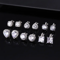 Crystal Clip-On Earrings — 6 Pair Set